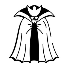 A sketchy style icon of vampire cape
