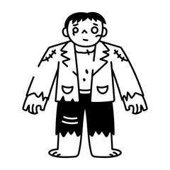 A sketchy style icon of zombie
