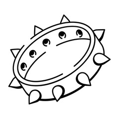 A doodle style icon of spiked choker
