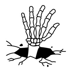 A sketchy style icon of skeleton hand
