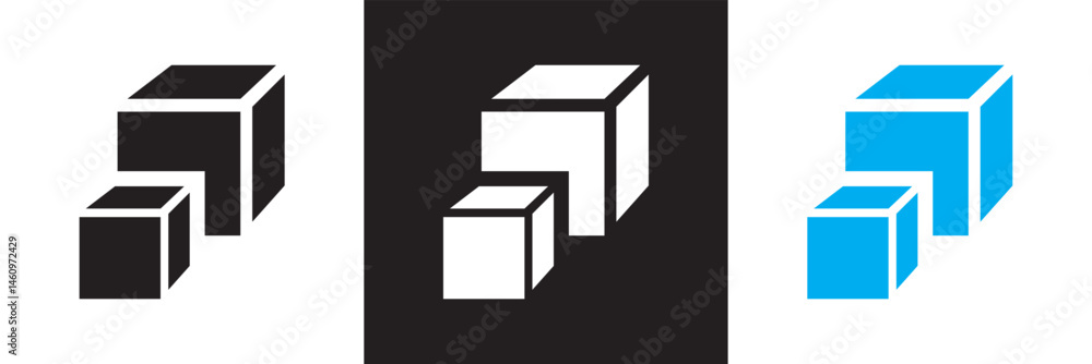 Fototapete Cube  icon . Vector for websites, mobile interfaces, presentations, banner, visual branding etc. Vector illustration. isolated on white and black background. EPS 10
