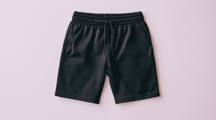 Black Athletic Shorts on a Light Background Ideal for Sportswear Fashion and Active Lifestyle Promotions