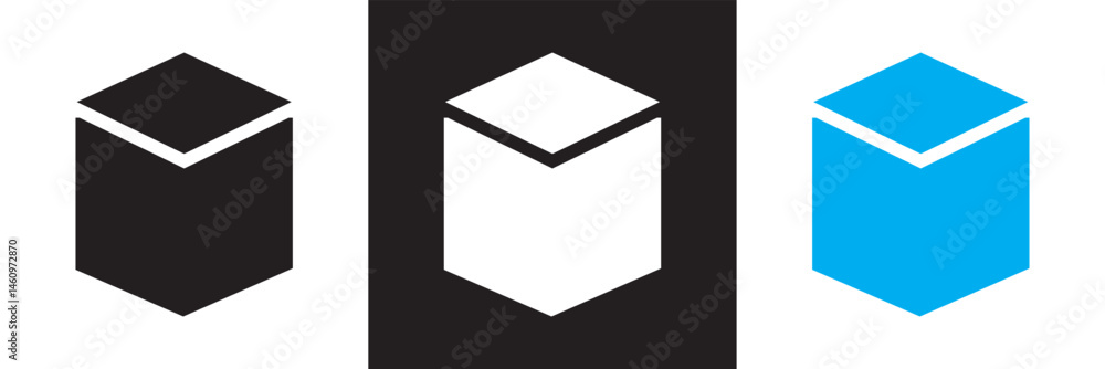 Fototapete Cube  icon . Vector for websites, mobile interfaces, presentations, banner, visual branding etc. Vector illustration. isolated on white and black background. EPS 10