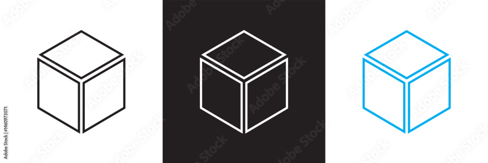 Fototapete Cube  icon . Vector for websites, mobile interfaces, presentations, banner, visual branding etc. Vector illustration. isolated on white and black background. EPS 10