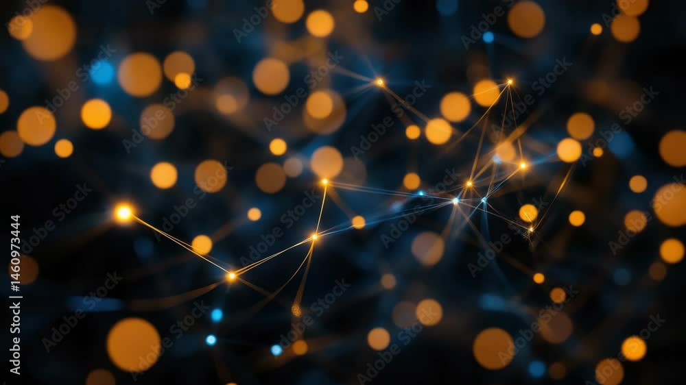 Poster abstract background with glowing dots and sparkling light effects