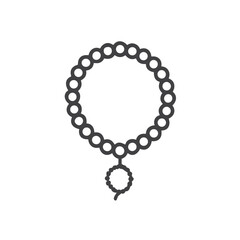 Obraz premium Mala Prayer Beads Icon for Meditation Resources, Spiritual Jewelry Stores and Mindfulness Practice Blogs