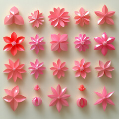 geometric sakura blossom arrangement