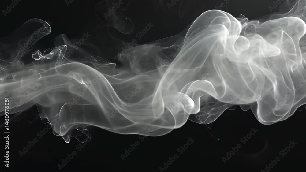Poster mesmerizing swirl of translucent smoke dances against dark background, creating ethereal and calming