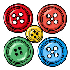 Shirt Buttons Illustration Vector Isolated on Transparent Background