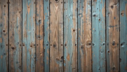 Obraz premium Weathered blue painted wooden planks with visible wood grain and