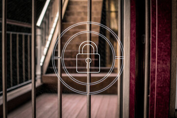 Security and Privacy Lockdown Symbol Overlay on Metal Gate