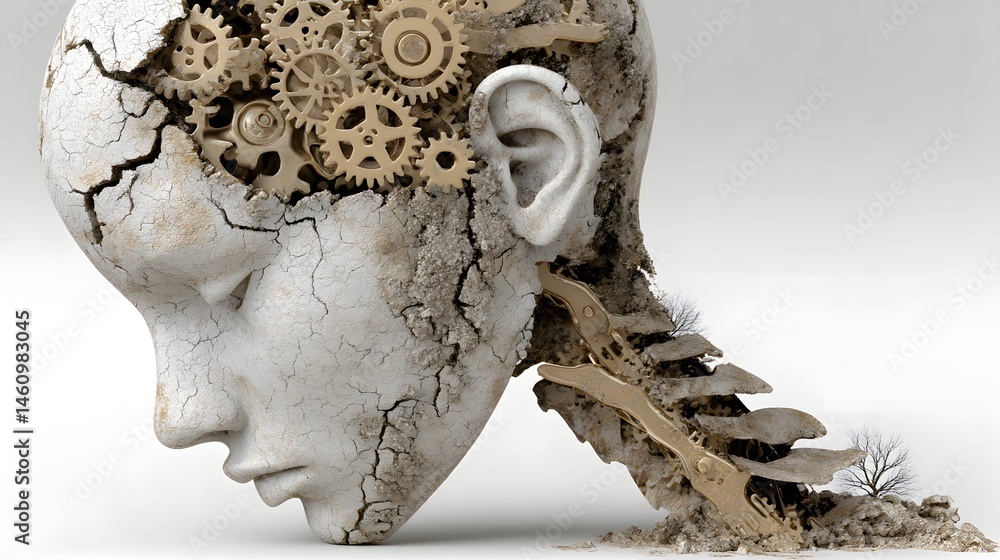 Poster editorial style illustration of a machine learning process featuring artificial intelligence, deep d