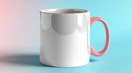 Obraz premium White mug with pink accent