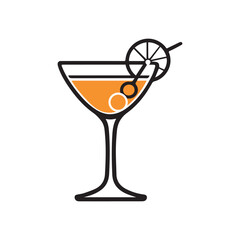cocktail logo, cocktail symbol or icon design on white background