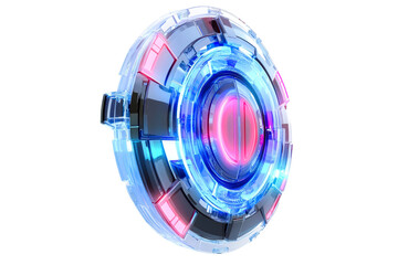 Glowing Sci-Fi Circle Portal With Inner Light Source, cut out transparent