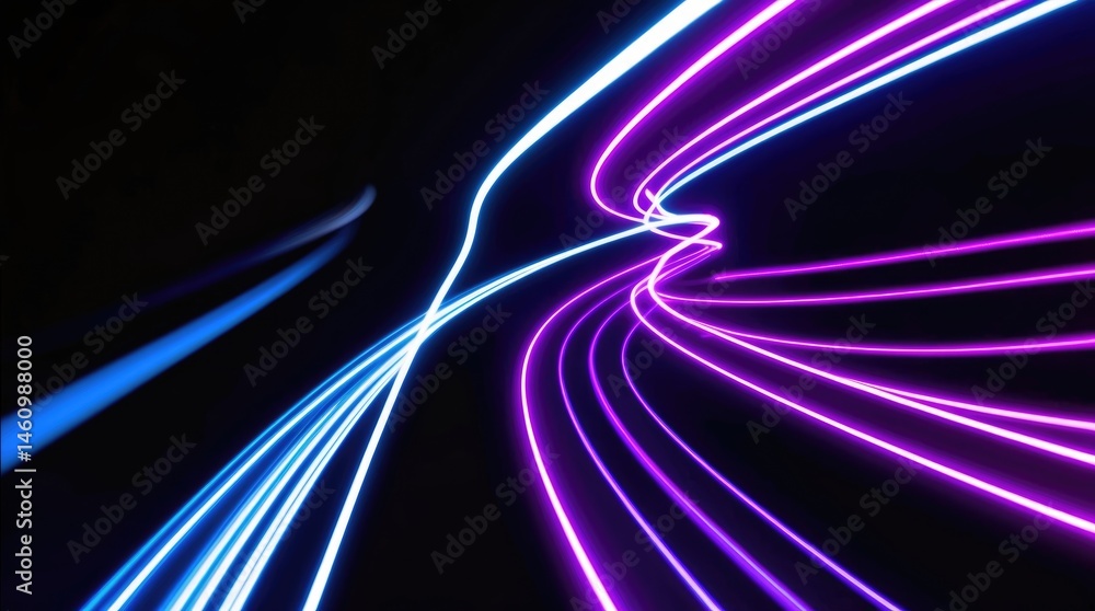 Poster neon dynamics: the play of light and color in abstract motion