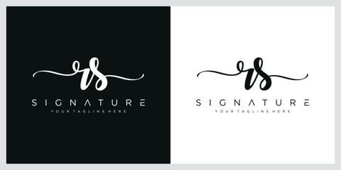 Initial letter RS handwriting logo vector template