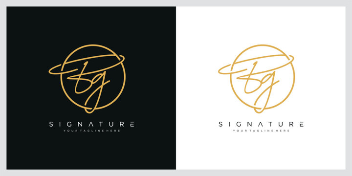 BG Initial handwriting logo vector template - Powered by Adobe