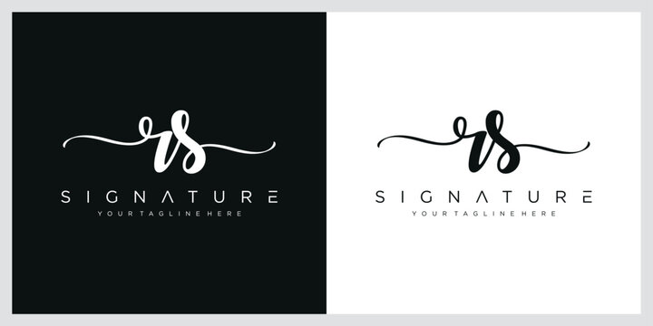 Initial letter RS handwriting logo vector template