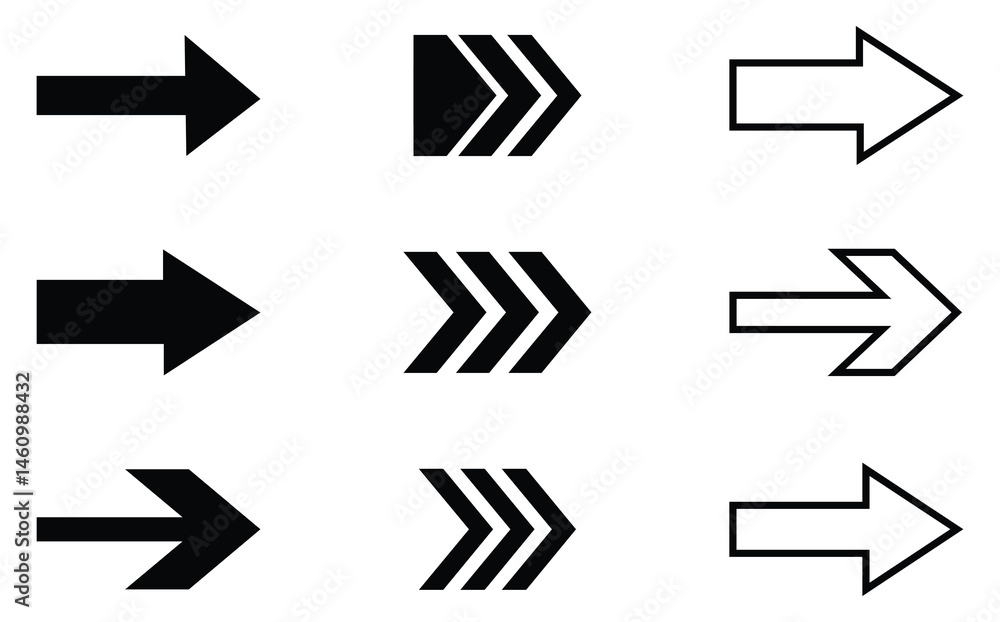 Poster arrows, arrow vector collection. arrow icon set. modern simple arrows. set of different arrows sign.