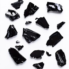 Dark Pieces on White Background