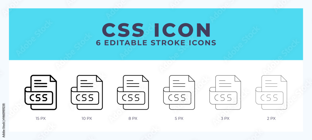 Aufkleber css file editable line icon. vector illustration with different stroke.