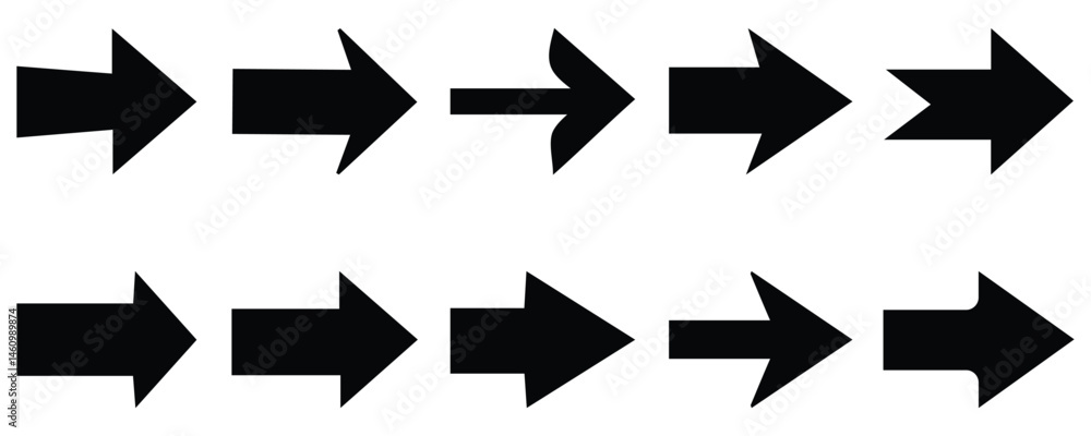 Poster arrow mark icons, arrow. cursor, modern simple arrows. set of different arrow icon. arrow and cursor