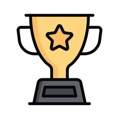 Get a sight of this latest flat outline icon depicting trophy