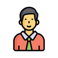 Get a sight of this latest flat outline icon of business manager