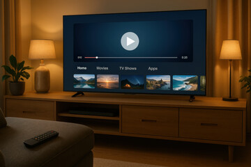 living room interior with tv