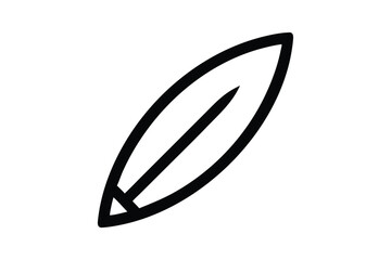 simple summer Surfboard line icon, editable stroke