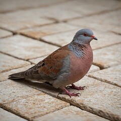 Obraz premium Common Ground Dove on Stone Tile.