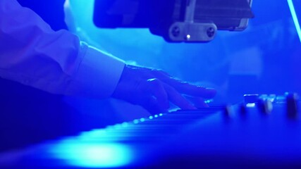 The captivating and mesmerizing performance of a talented musician utilizing a synthesizer piano during a live concert left the audience in awe, showcasing their creativity and innovation in music