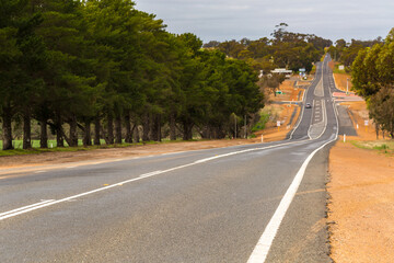 Quiet country highway with gravel verge