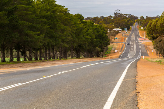Quiet country highway with gravel verge