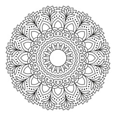 Intricate Hand-drawn mandala vector illustration Perfect for adult coloring pages,spiritual, boho, yoga, zen, mehndi, ornament, floral, ethnic, meditation, indian, geometric, pattern, harmony