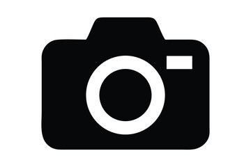 photo Black camera icon vector and technology illustration