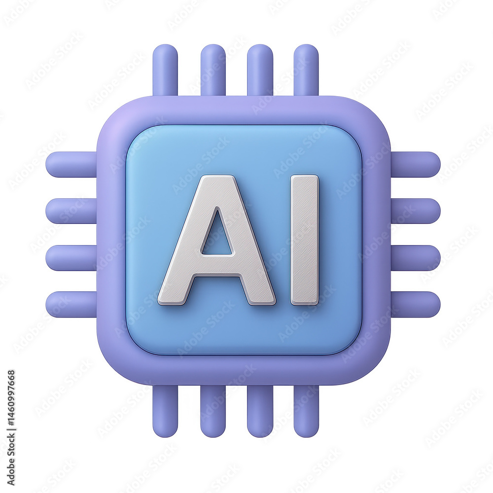 Aufkleber ai chip: a striking visual representation of an ai chip, depicting the essence of artificial intelli
