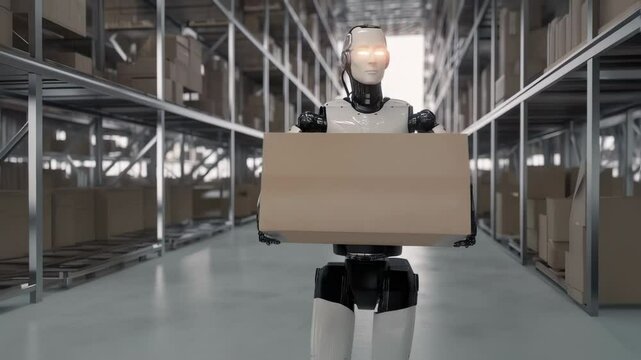 倉庫で働くロボット