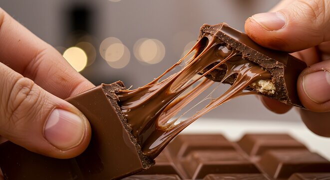 Chocolate caramel bar pull apart gooey delicious sweet treat dessert food indulgence confectionery delight yummy