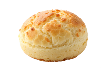 Brazilian cheese bread pao with golden crust and soft texture isolated on transparent background