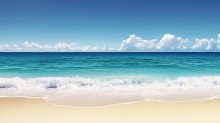 A beautiful ocean with a few clouds in the sky