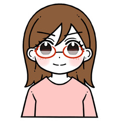 凛々しく微笑む眼鏡の女性のイラスト