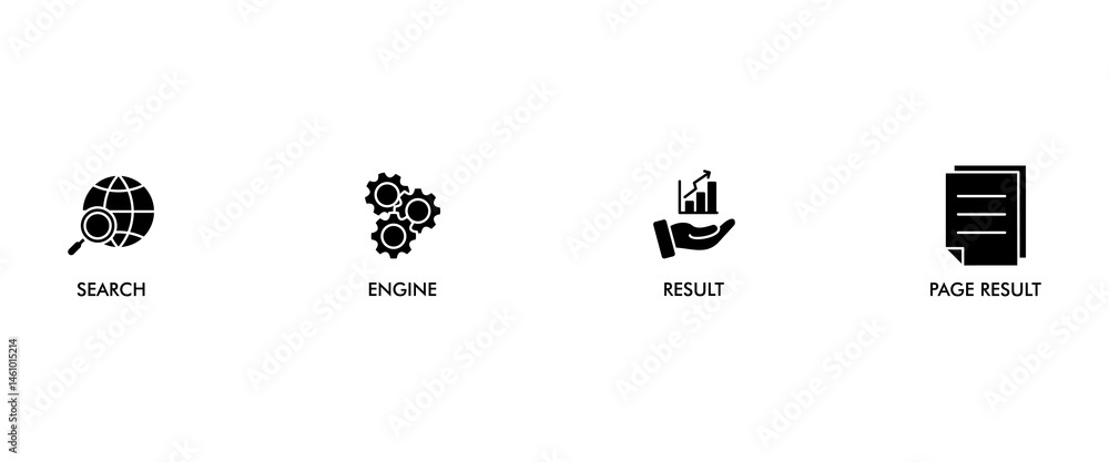 Poster serp banner web icon vector illustration concept for search engine result page with icon of web sear