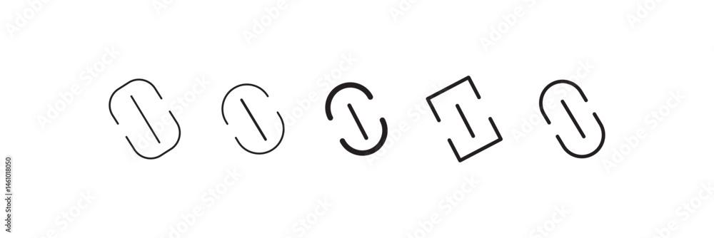 Poster link icon set on white background. copy link icon. web link, hyperlink icon in solid black flat shap