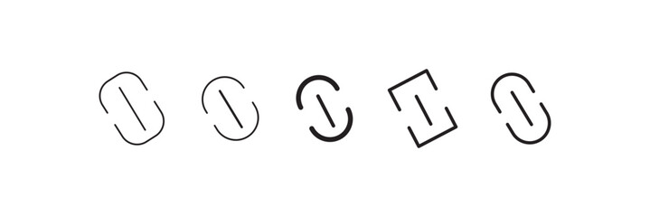 Link icon set on white background. copy link icon. web Link, hyperlink icon in solid black flat shape glyph icon, isolated on white background. eps10