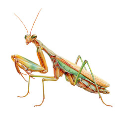 praying mantis isolated on white watercolor Illustration clipart