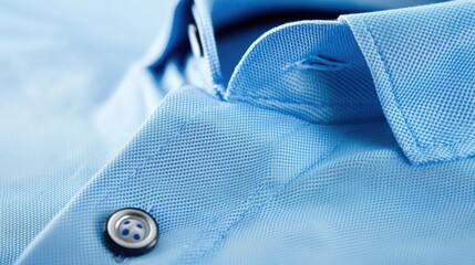 Close-up of shirt collars and buttons on premium cotton fabric