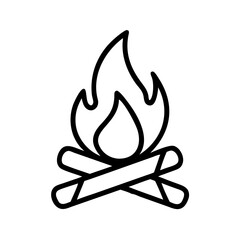 Campfire Icon isolated on white