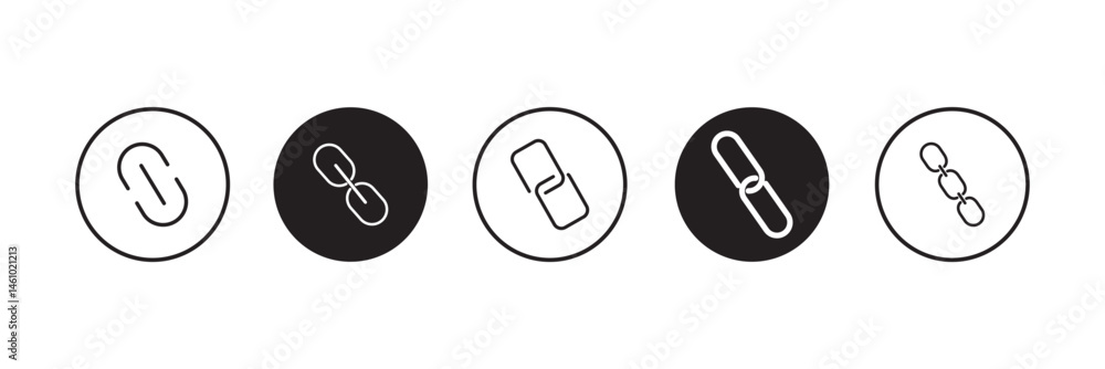 Aufkleber link icons set on white background. link icon flat editable icon mark set. link icon. chain icon sym